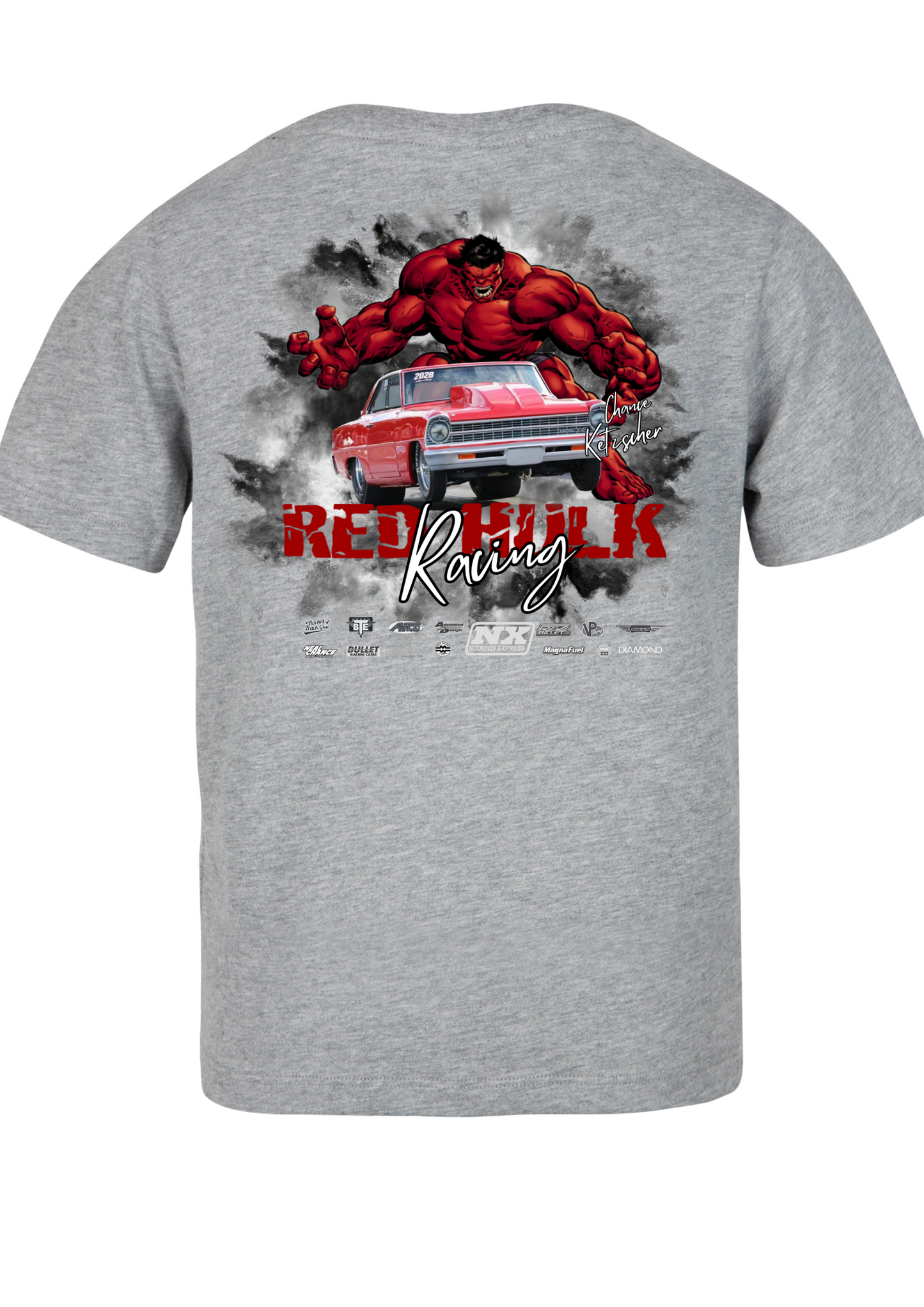 Red Hulk Racing, 67 Chevy II Nova Drag Racing Car T-Shirt, Racing Shirt Car Lover Gift