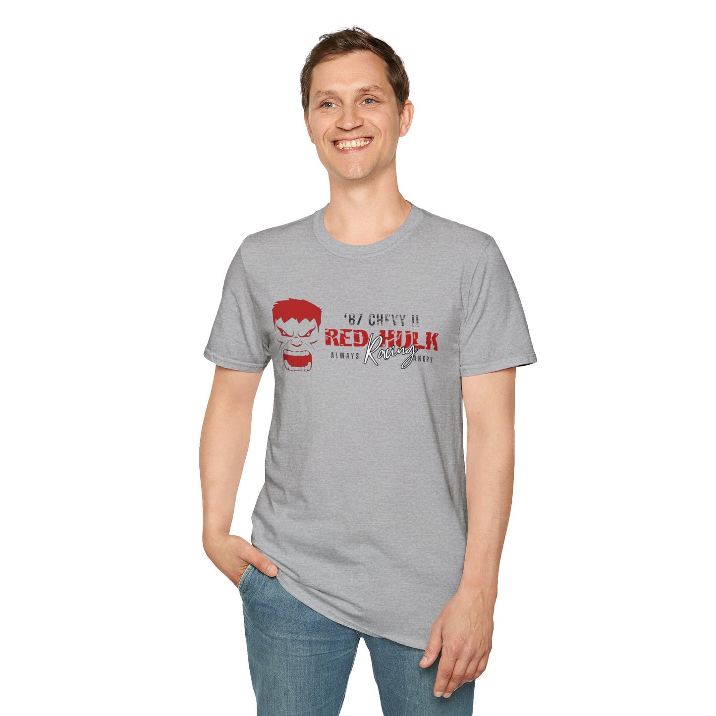 Red Hulk Racing Always Angry T-Shirt Unisex Softstyle T-Shirt