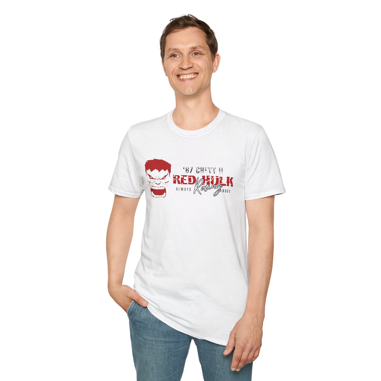 Red Hulk Racing Always Angry T-Shirt Unisex Softstyle T-Shirt