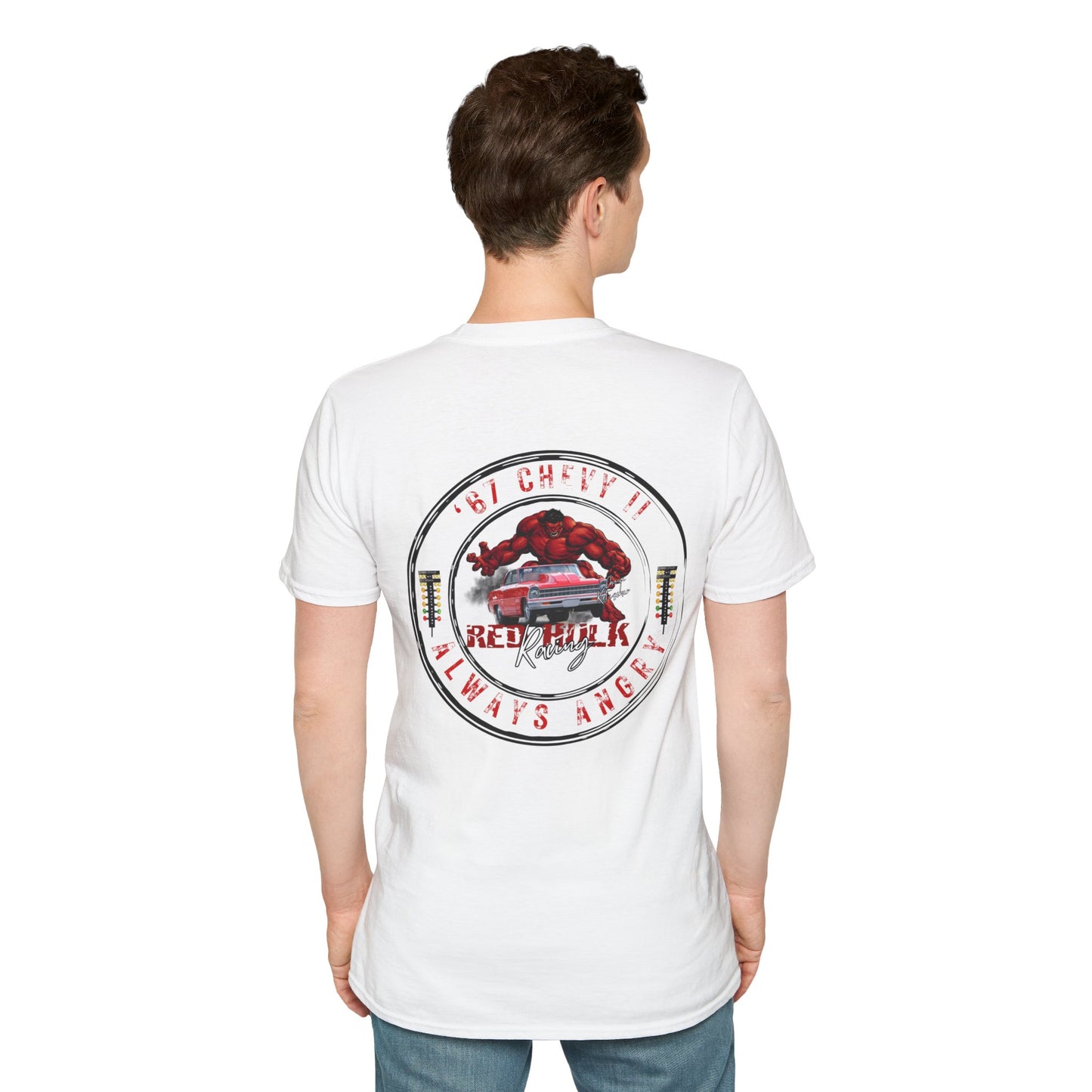 Red Hulk Racing Always Angry T-Shirt Unisex Softstyle T-Shirt