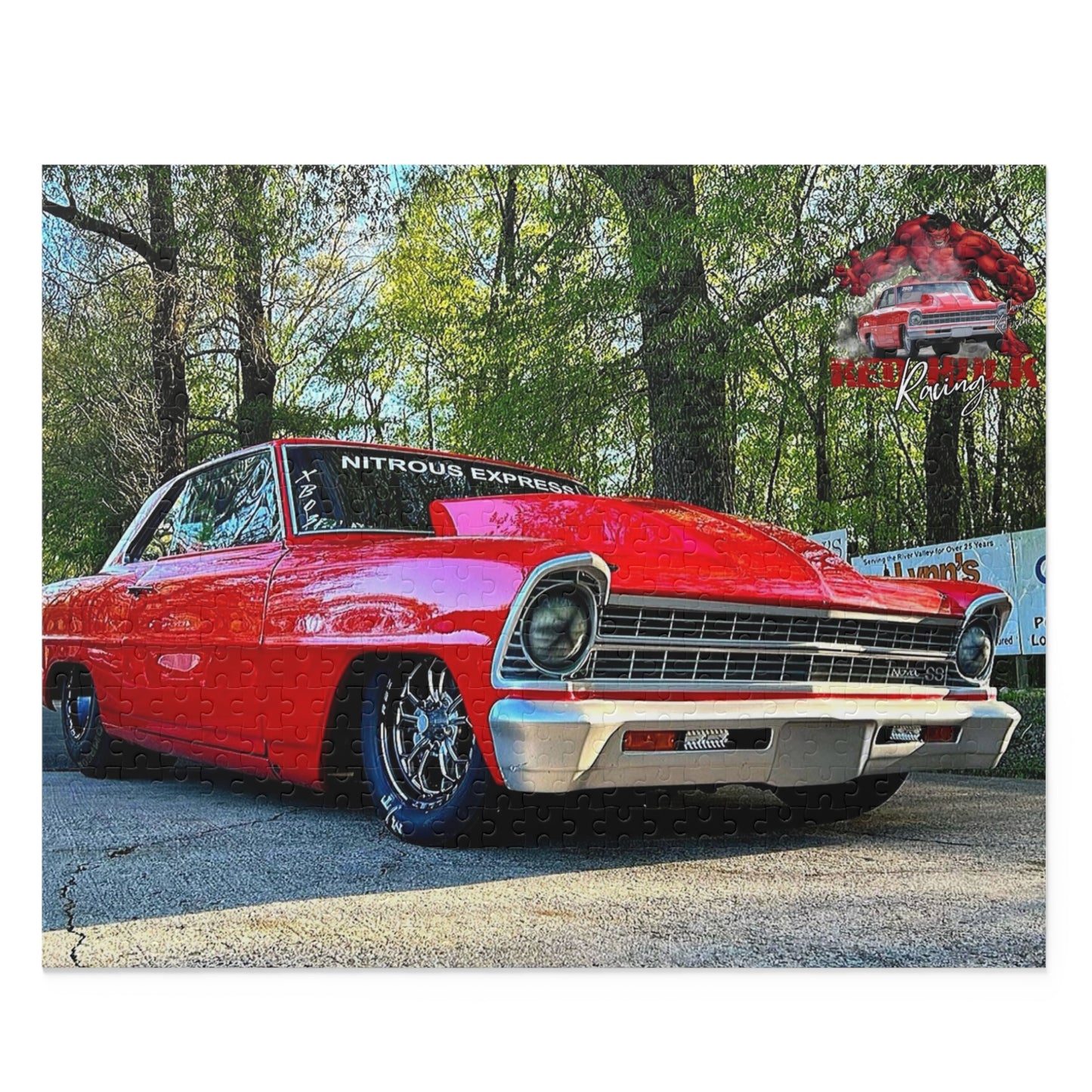 Red Hulk Racing 1967 Chevy Nova SS Puzzle – American Muscle Car Gift