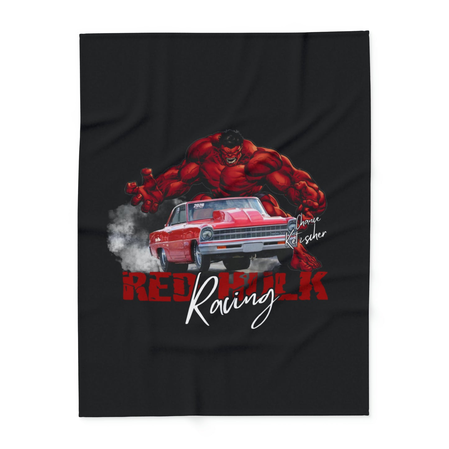 Red Hulk Racing Fleece Blanket