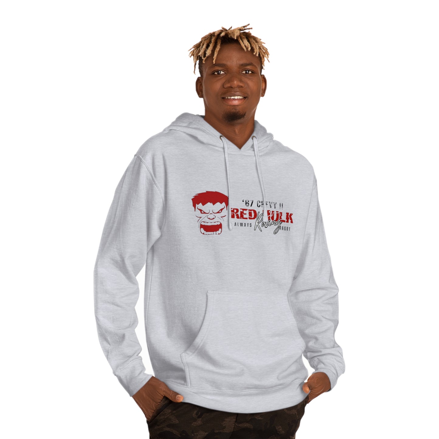 Red Hulk Racing - I Love Drag Racing Unisex Hooded Sweatshirt Hoodie