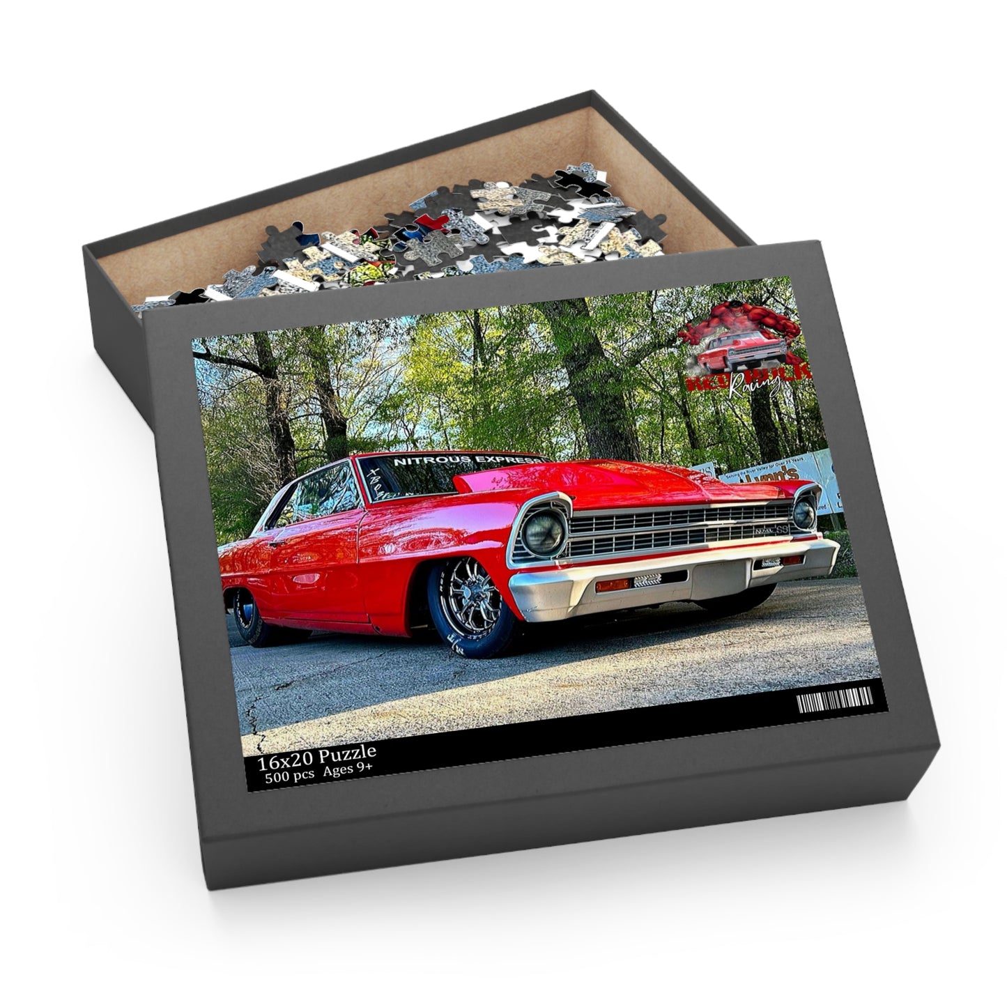 Red Hulk Racing 1967 Chevy Nova SS Puzzle – American Muscle Car Gift