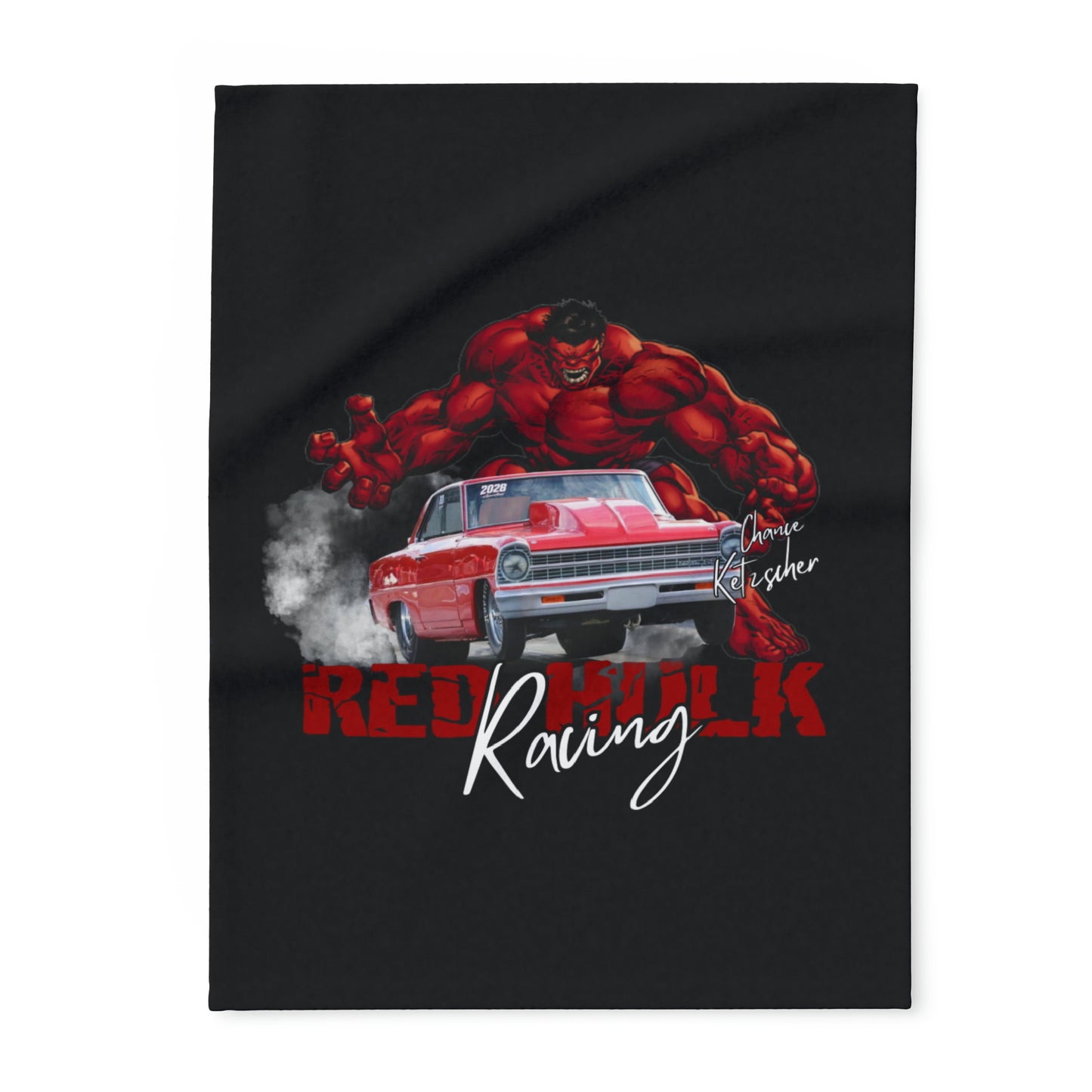 Red Hulk Racing Fleece Blanket