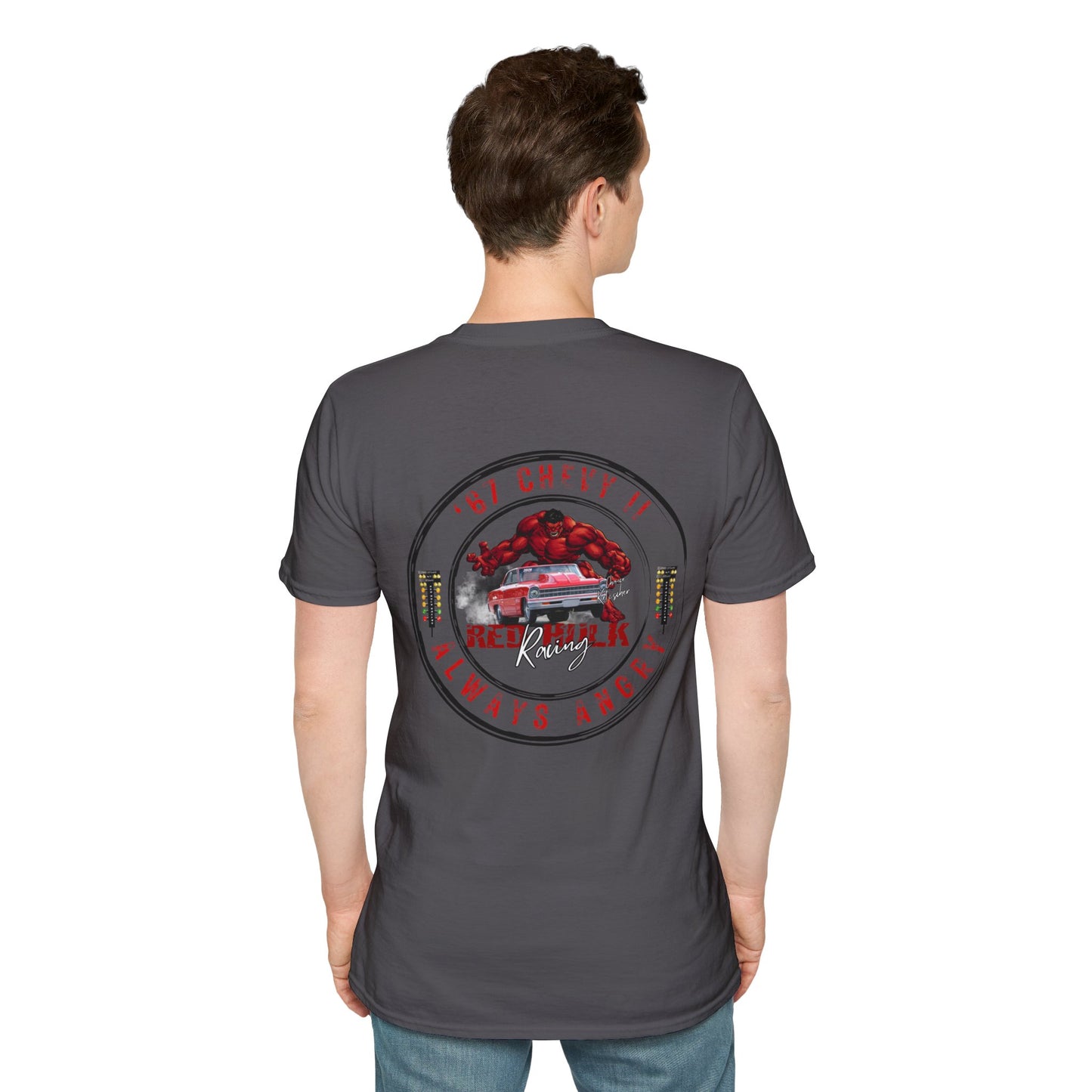 Red Hulk Racing Always Angry T-Shirt Unisex Softstyle T-Shirt