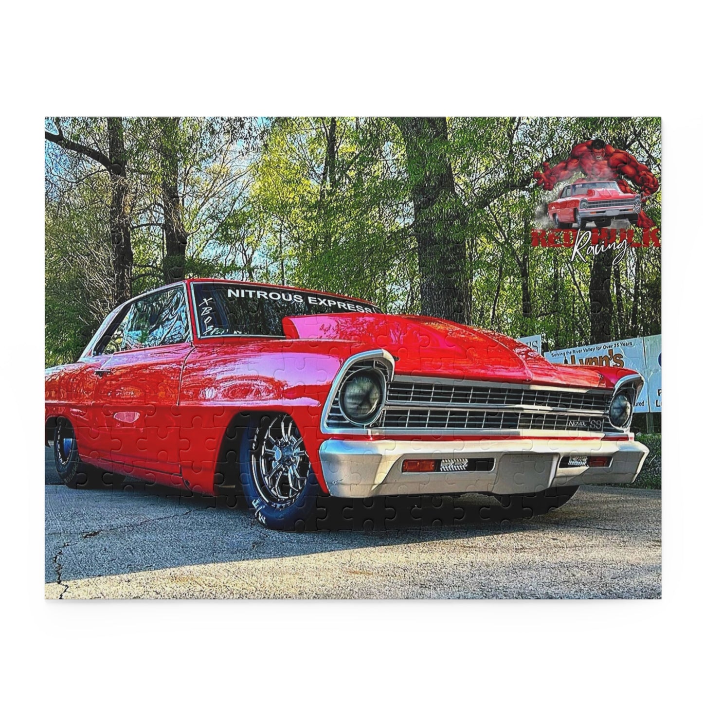 Red Hulk Racing 1967 Chevy Nova SS Puzzle – American Muscle Car Gift