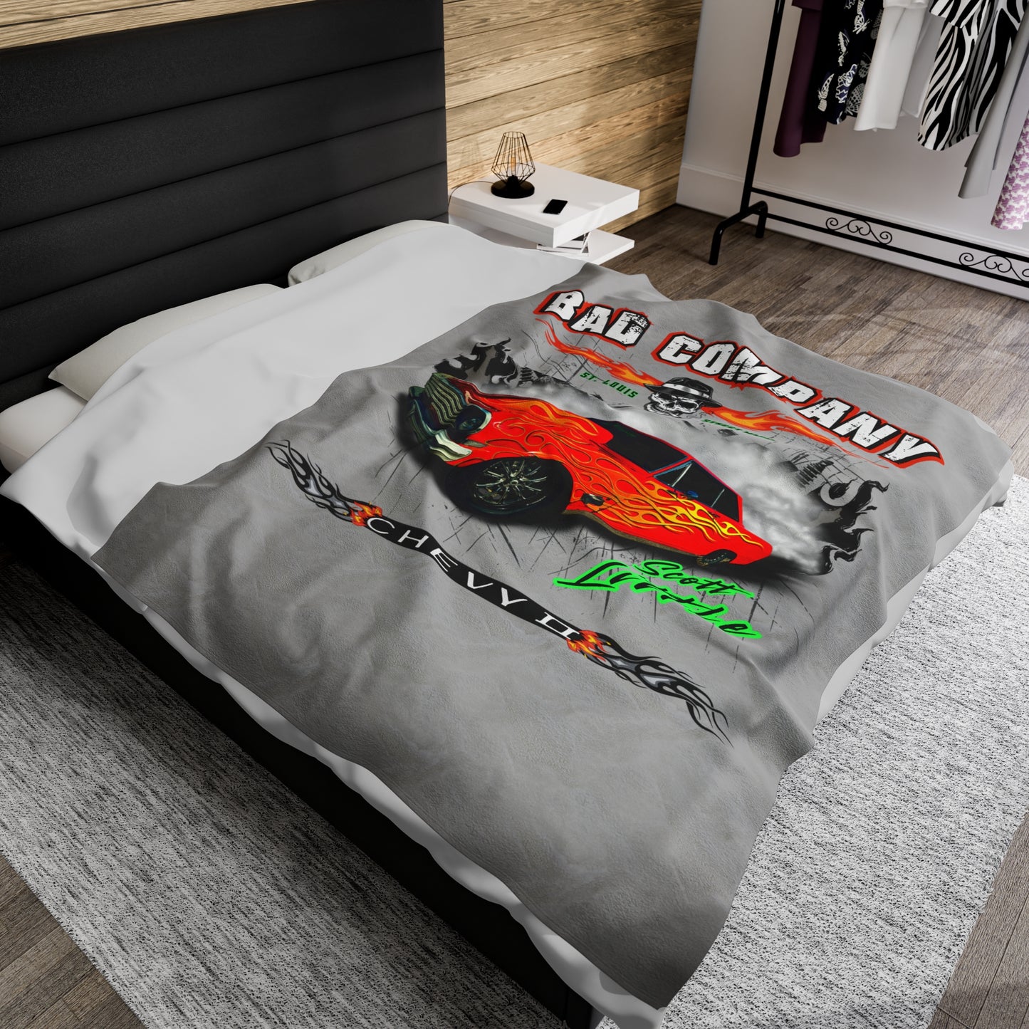 Bad Company Chevy II Velveteen Plush Blanket -
