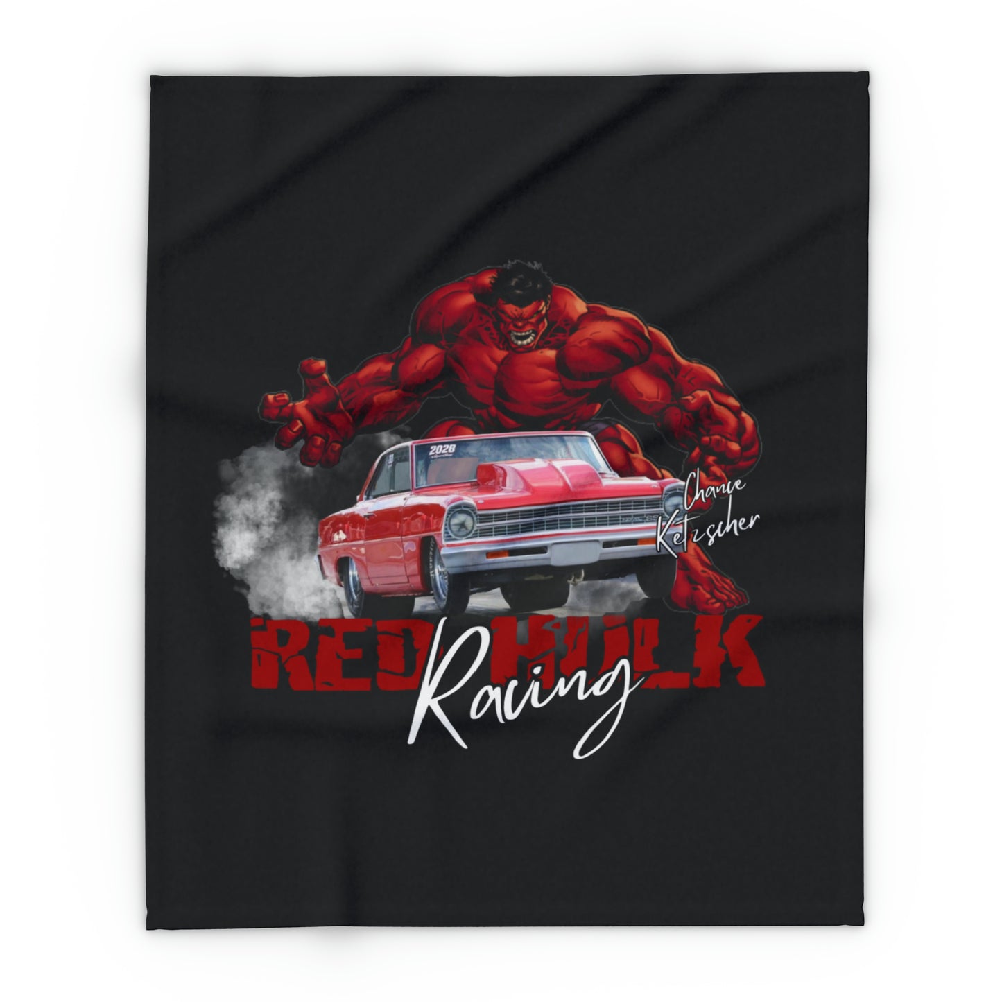 Red Hulk Racing Fleece Blanket