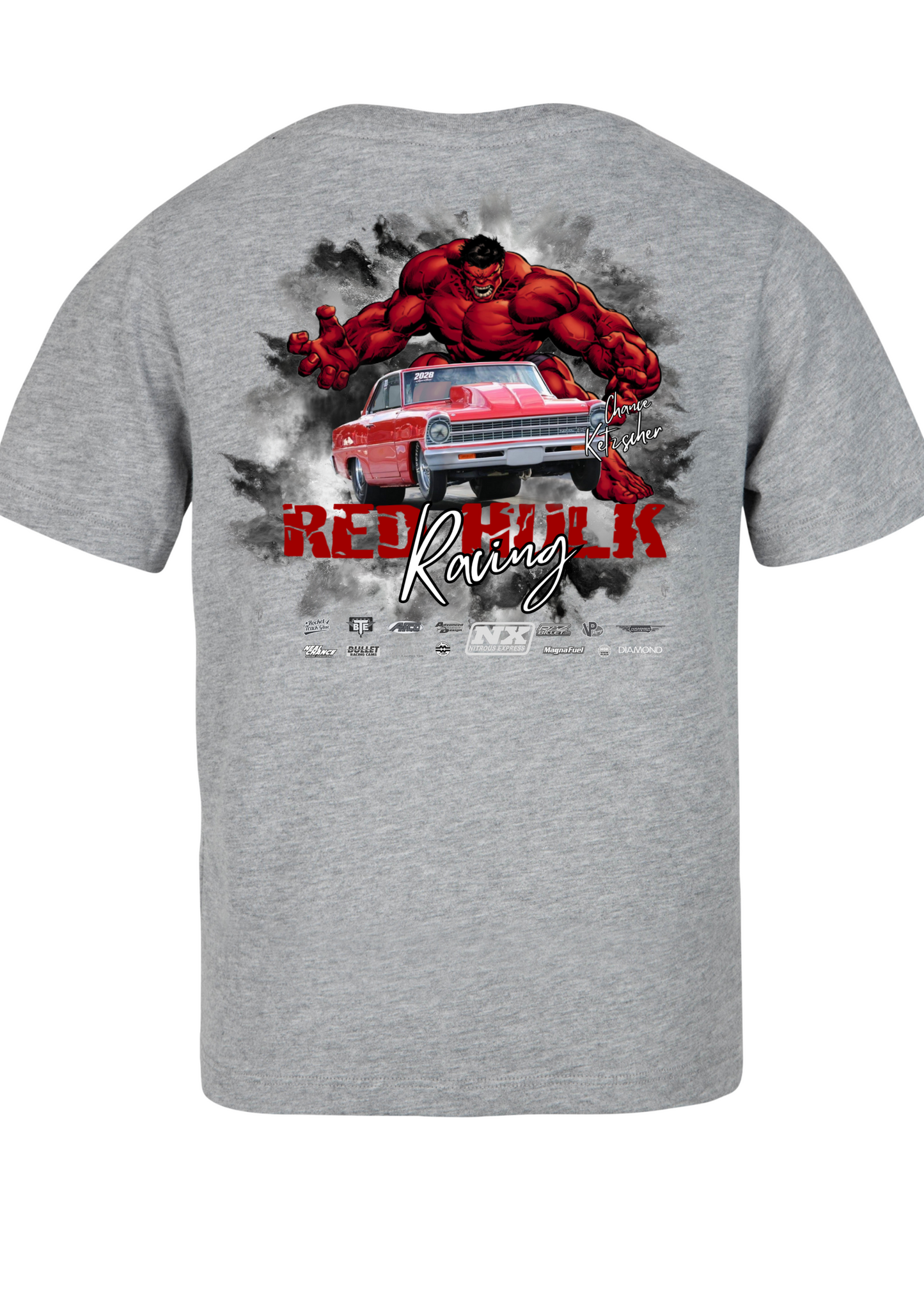 Red Hulk Racing, 67 Chevy II Nova Drag Racing Car T-Shirt,  Racing Shirt Car Lover Gift