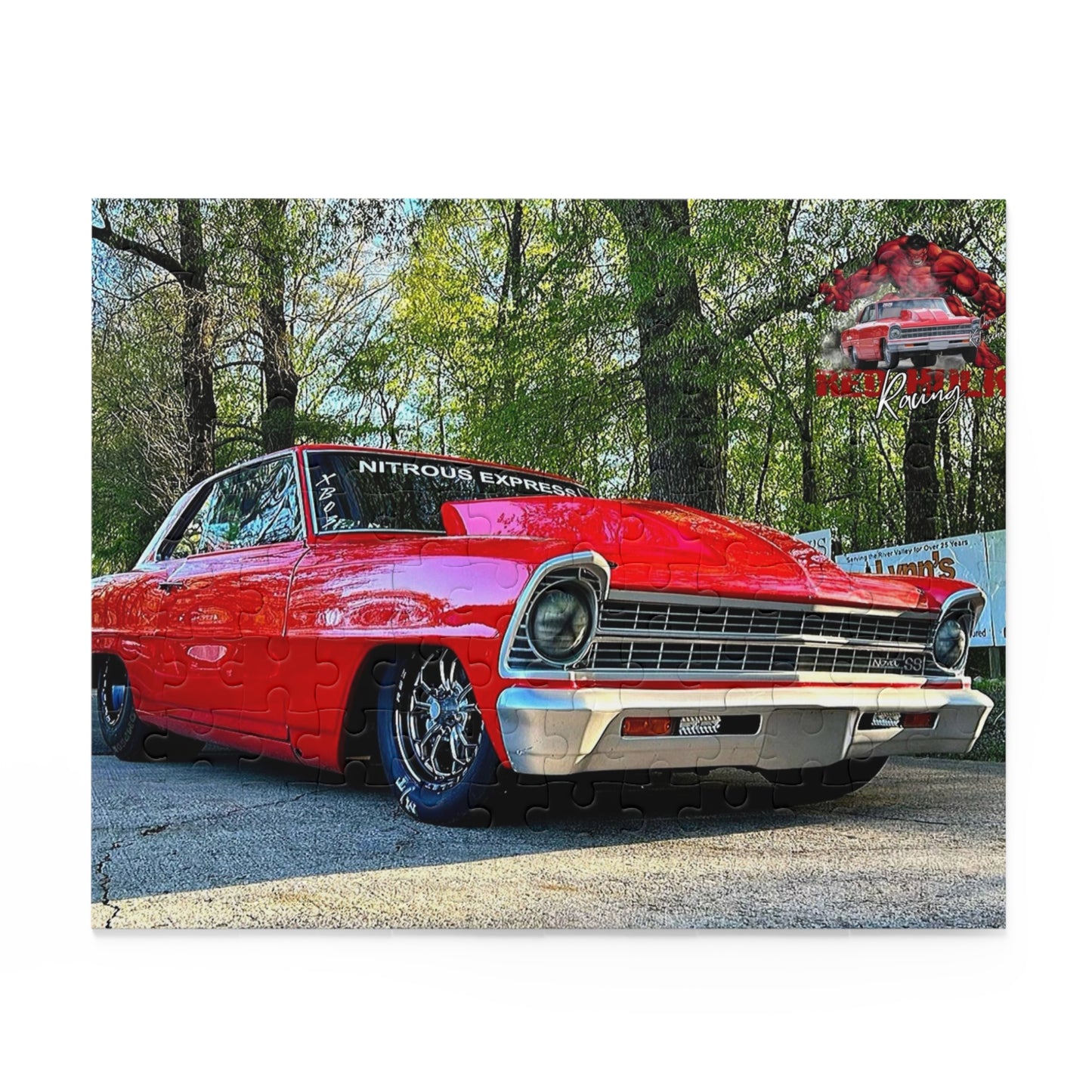 Red Hulk Racing 1967 Chevy Nova SS Puzzle – American Muscle Car Gift