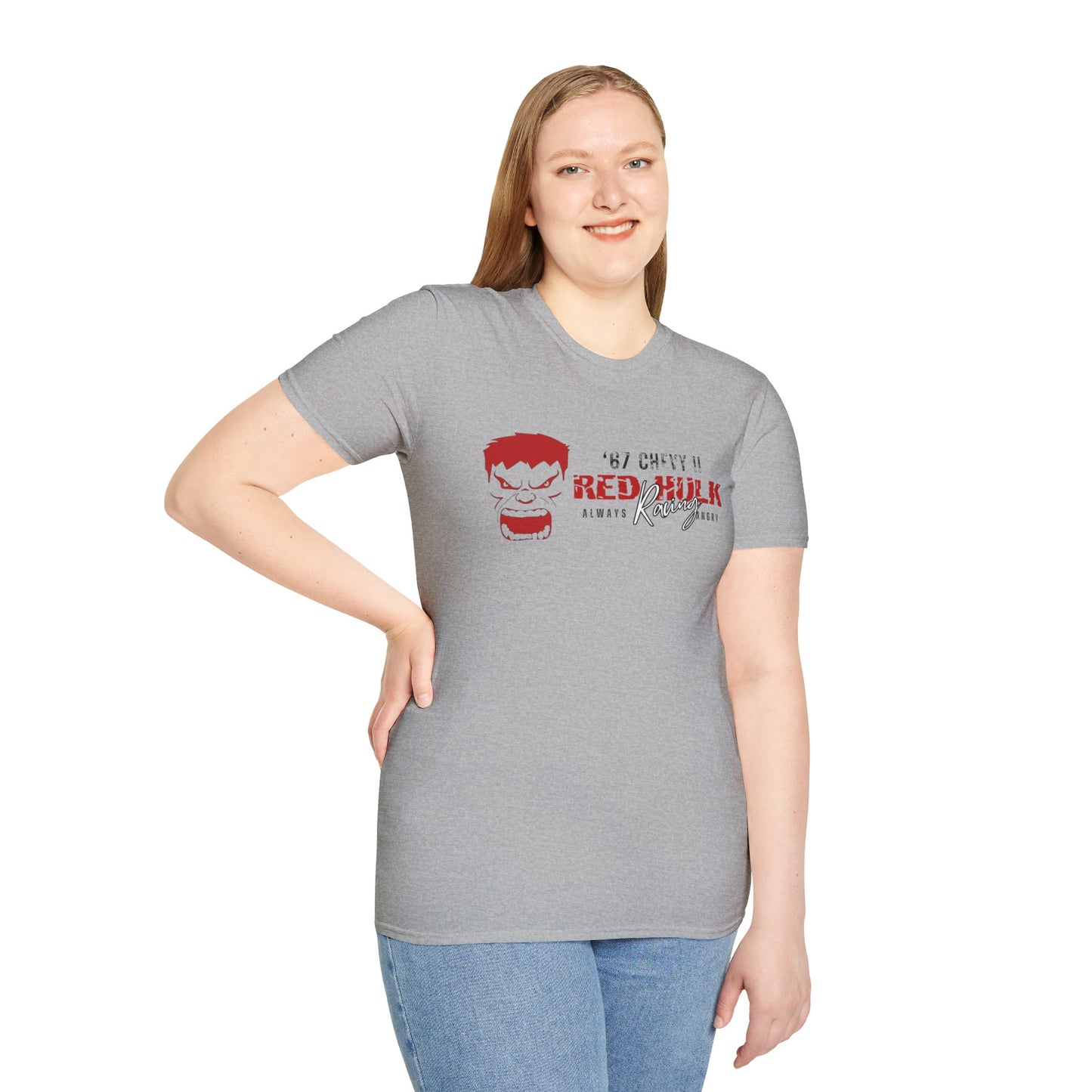 Red Hulk Racing Always Angry T-Shirt Unisex Softstyle T-Shirt