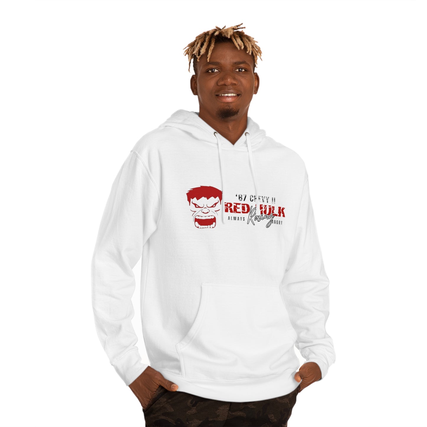 Red Hulk Racing - I Love Drag Racing Unisex Hooded Sweatshirt Hoodie