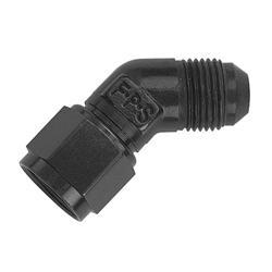 #6 Female Swivel to Male 45 Degree Fitting Black