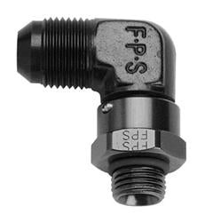 #12 x 1-1/16-12  90-Deg Swivel Adapter Black