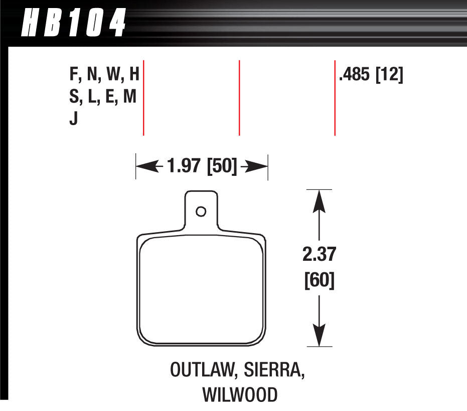 Brake Pad Set-Race DR97 Wilwood Dynalite Single