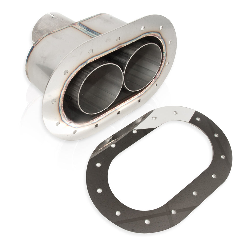 Through body Exhaust Tip Oval Style 2.5in Inlet