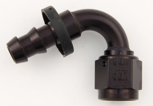 #6 120 Deg Push-On Hose End Black