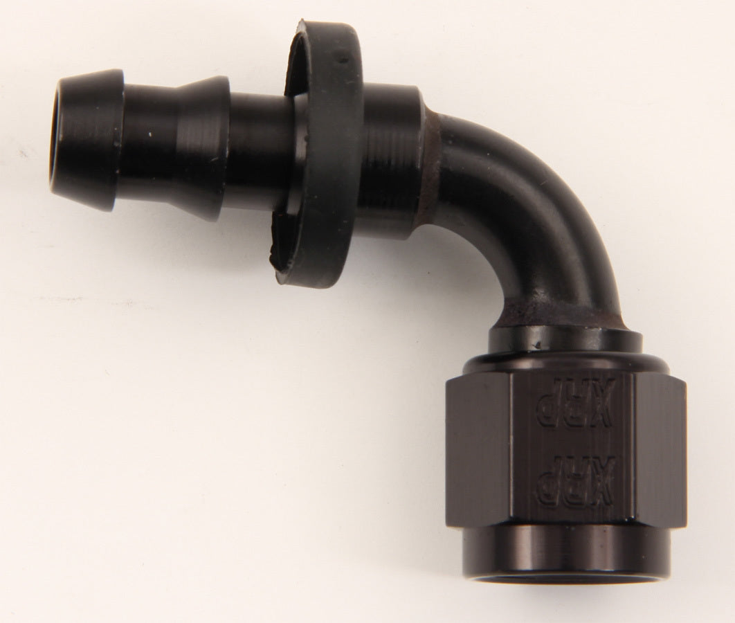 #8 90 Deg Push-On Hose End Black